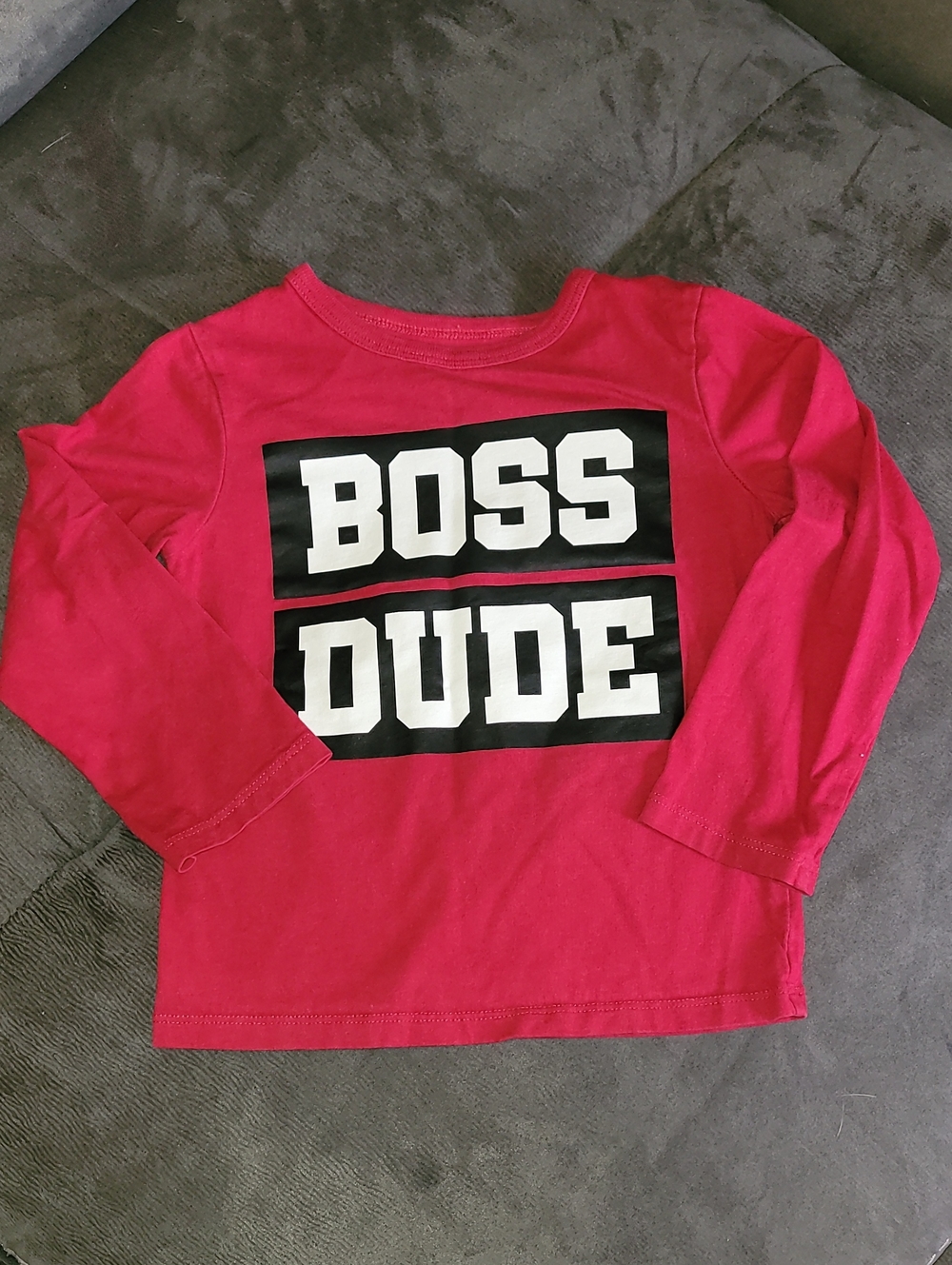 The Children's Place Red 'BOSS DUDE' Long Sleeve Tee
